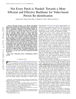 Not Every Patch is Needed: Towards a More Efficient and Effective Backbone for Video-based Person Re-identification