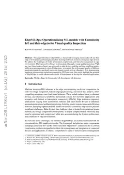 EdgeMLOps: Operationalizing ML models with Cumulocity IoT and thin-edge.io for Visual quality Inspection