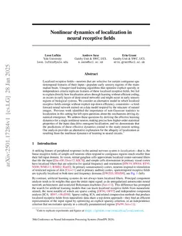 Nonlinear dynamics of localization in neural receptive fields