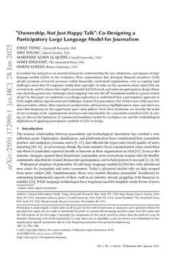 "Ownership, Not Just Happy Talk": Co-Designing a Participatory Large Language Model for Journalism