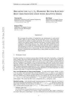Breaking the $\log(1/\Delta_2)$ Barrier: Better Batched Best Arm Identification with Adaptive Grids