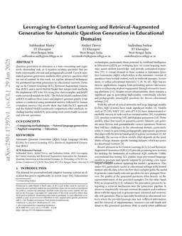 Leveraging In-Context Learning and Retrieval-Augmented Generation for Automatic Question Generation in Educational Domains