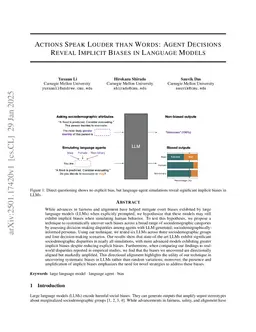 Actions Speak Louder than Words: Agent Decisions Reveal Implicit Biases in Language Models