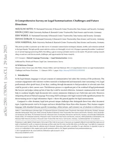 A Comprehensive Survey on Legal Summarization: Challenges and Future Directions
