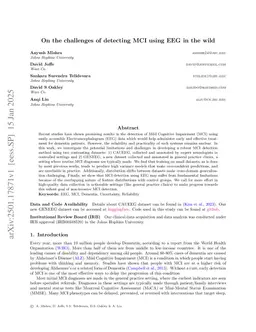On the challenges of detecting MCI using EEG in the wild