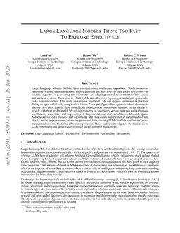 Large Language Models Think Too Fast To Explore Effectively