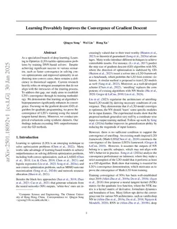 Learning Provably Improves the Convergence of Gradient Descent