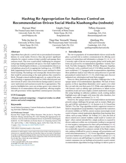 Hashtag Re-Appropriation for Audience Control on Recommendation-Driven Social Media Xiaohongshu (rednote)