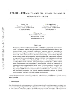 PDE-DKL: PDE-constrained deep kernel learning in high dimensionality