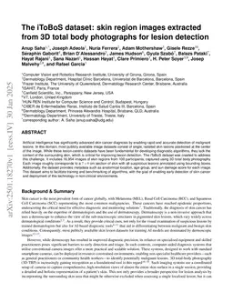 The iToBoS dataset: skin region images extracted from 3D total body photographs for lesion detection