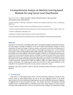 A Comprehensive Analysis on Machine Learning based Methods for Lung Cancer Level Classification