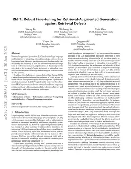 RbFT: Robust Fine-tuning for Retrieval-Augmented Generation against Retrieval Defects