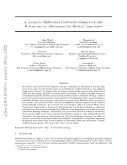 A Learnable Multi-views Contrastive Framework with Reconstruction Discrepancy for Medical Time-Series