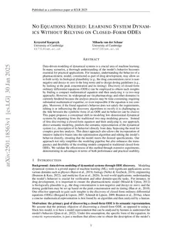 No Equations Needed: Learning System Dynamics Without Relying on Closed-Form ODEs