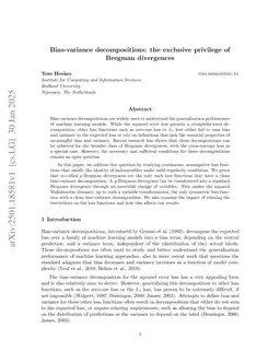 Bias-variance decompositions: the exclusive privilege of Bregman divergences