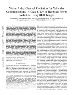 Vision Aided Channel Prediction for Vehicular Communications: A Case Study of Received Power Prediction Using RGB Images
