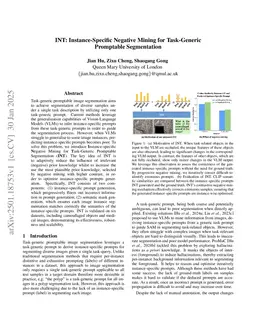 INT: Instance-Specific Negative Mining for Task-Generic Promptable Segmentation