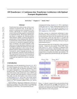 OT-Transformer: A Continuous-time Transformer Architecture with Optimal Transport Regularization