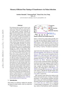 Memory-Efficient Fine-Tuning of Transformers via Token Selection