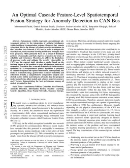 An Optimal Cascade Feature-Level Spatiotemporal Fusion Strategy for Anomaly Detection in CAN Bus