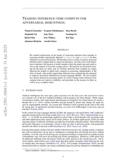 Trading Inference-Time Compute for Adversarial Robustness