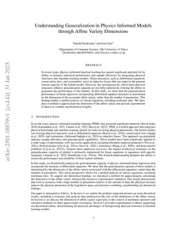 Understanding Generalization in Physics Informed Models through Affine Variety Dimensions
