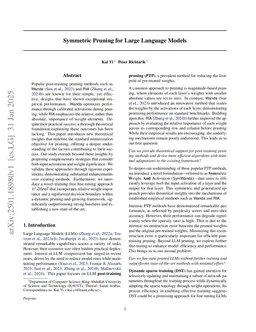 Symmetric Pruning of Large Language Models
