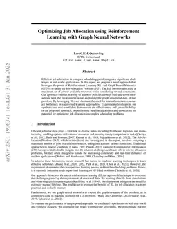 Optimizing Job Allocation using Reinforcement Learning with Graph Neural Networks