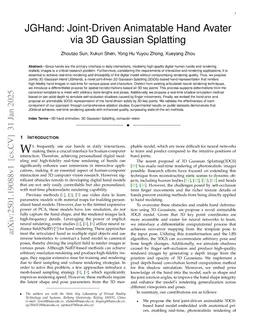 JGHand: Joint-Driven Animatable Hand Avater via 3D Gaussian Splatting