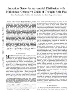 Imitation Game for Adversarial Disillusion with Multimodal Generative Chain-of-Thought Role-Play
