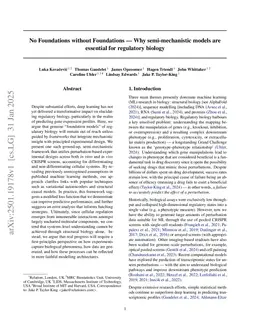 No Foundations without Foundations -- Why semi-mechanistic models are essential for regulatory biology