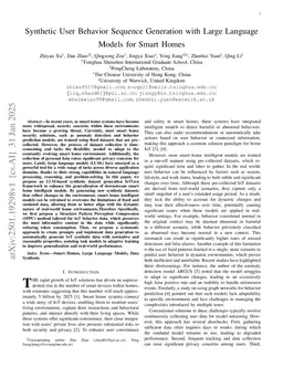 Synthetic User Behavior Sequence Generation with Large Language Models for Smart Homes