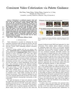 Consistent Video Colorization via Palette Guidance