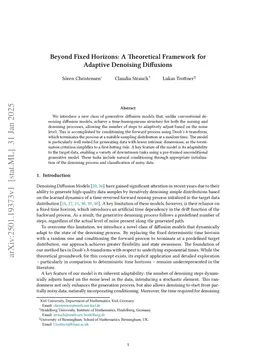 Beyond Fixed Horizons: A Theoretical Framework for Adaptive Denoising Diffusions