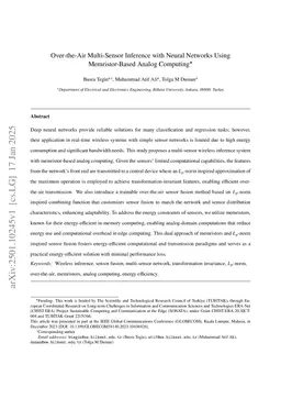 Over-the-Air Multi-Sensor Inference with Neural Networks Using Memristor-Based Analog Computing