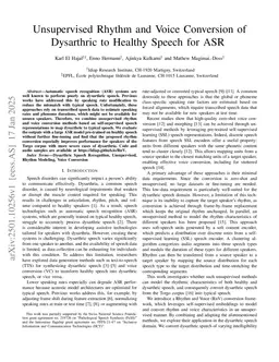 Unsupervised Rhythm and Voice Conversion of Dysarthric to Healthy Speech for ASR