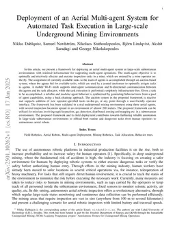 Deployment of an Aerial Multi-agent System for Automated Task Execution in Large-scale Underground Mining Environments