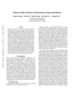 Efficient Traffic Prediction Through Spatio-Temporal Distillation