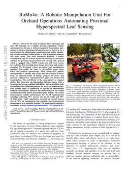 RoMu4o: A Robotic Manipulation Unit For Orchard Operations Automating Proximal Hyperspectral Leaf Sensing