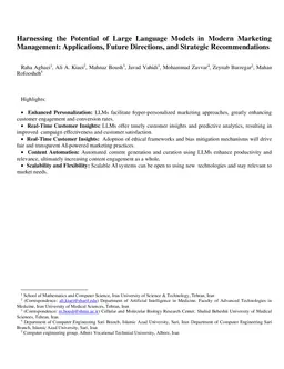 Harnessing the Potential of Large Language Models in Modern Marketing Management: Applications, Future Directions, and Strategic Recommendations