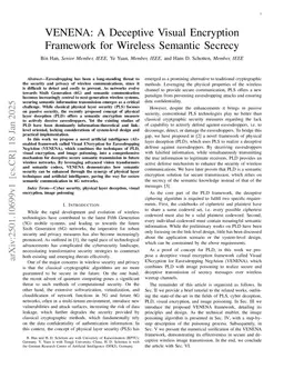 VENENA: A Deceptive Visual Encryption Framework for Wireless Semantic Secrecy