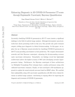 Enhancing Diagnostic in 3D COVID-19 Pneumonia CT-scans through Explainable Uncertainty Bayesian Quantification