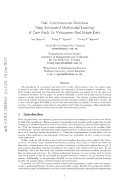 Fake Advertisements Detection Using Automated Multimodal Learning: A Case Study for Vietnamese Real Estate Data