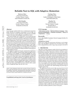 Reliable Text-to-SQL with Adaptive Abstention