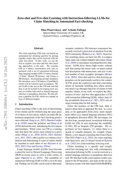 Zero-shot and Few-shot Learning with Instruction-following LLMs for Claim Matching in Automated Fact-checking