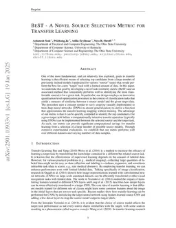 BeST -- A Novel Source Selection Metric for Transfer Learning
