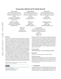 Generative Retrieval for Book search