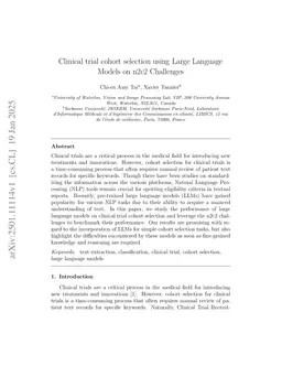 Clinical trial cohort selection using Large Language Models on n2c2 Challenges