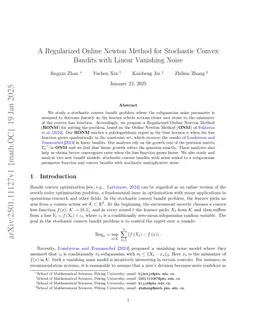 A Regularized Online Newton Method for Stochastic Convex Bandits with Linear Vanishing Noise