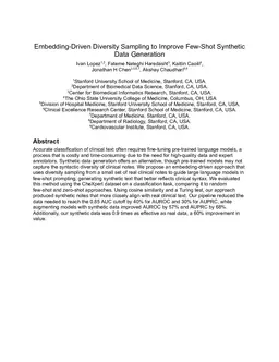 Embedding-Driven Diversity Sampling to Improve Few-Shot Synthetic Data Generation